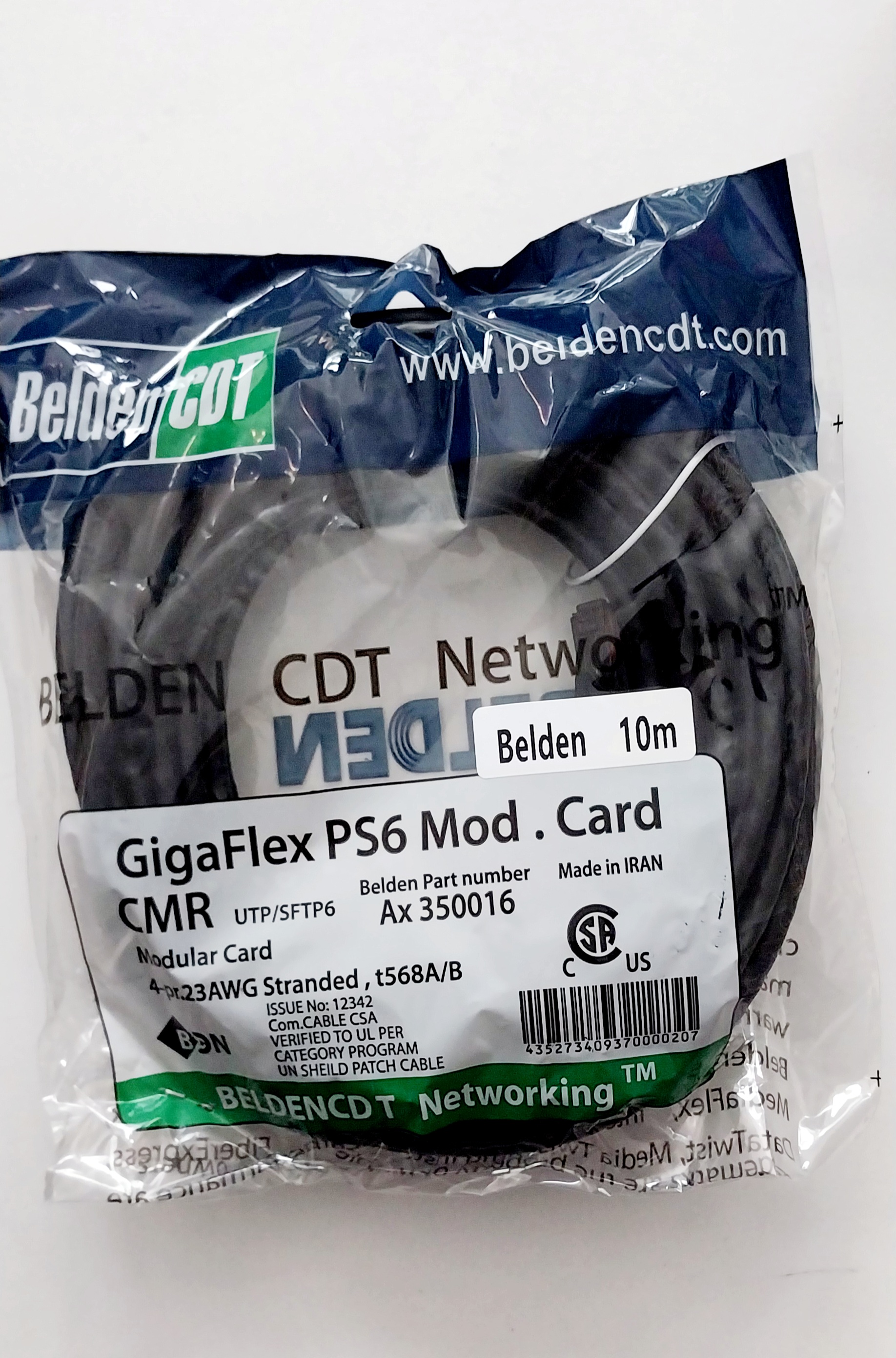 کابل شبکه بلدن CAT6 طول10 متر